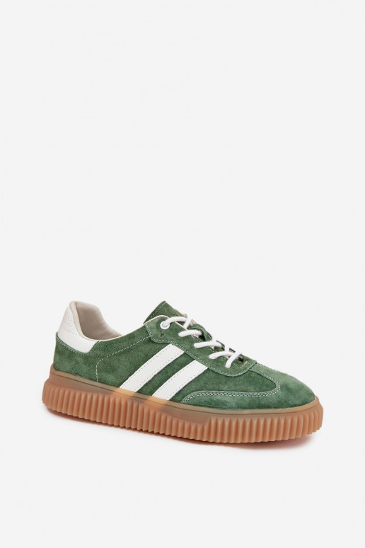 van suède Sneakers model schoenen Dames met platform groene kleur Venera