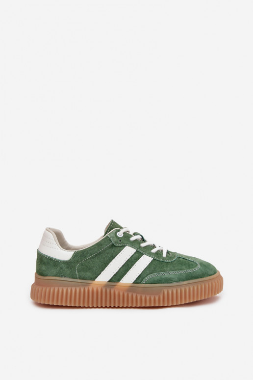 van suède Sneakers model schoenen Dames met platform groene kleur Venera