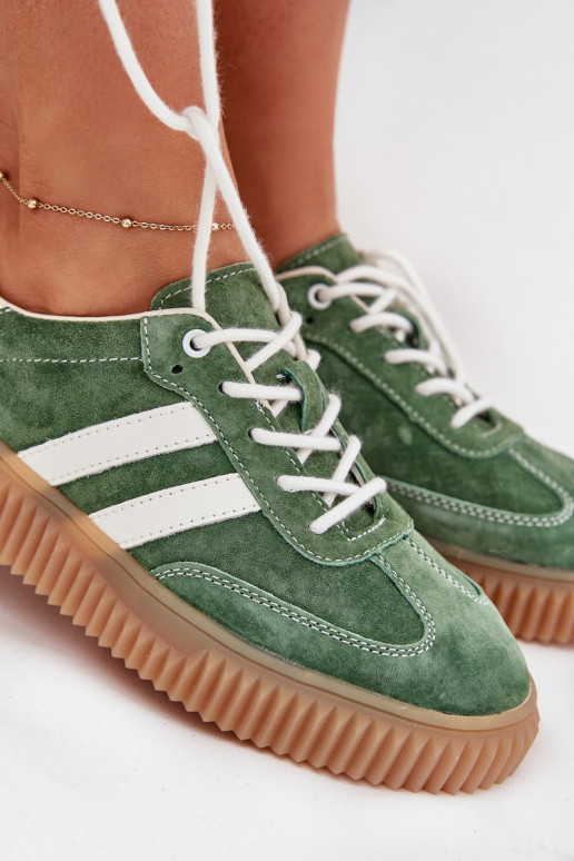 van suède Sneakers model schoenen Dames met platform groene kleur Venera