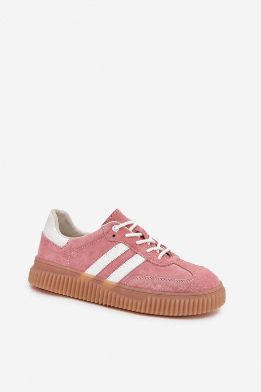 en daim Chaussures modèle baskets Féminin avec une plateforme couleur rose Venera en daim Chaussures modèle baskets Féminin avec une plateforme couleur rose Venera