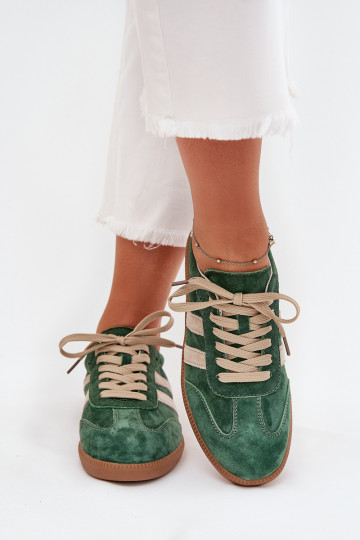 en daim Chaussures modèle baskets Féminin couleur verte Sirella
