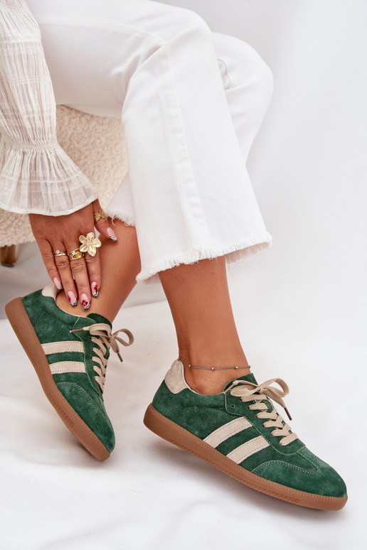 aus INildleder Sneakers Stilvollllschuhe Feminin grüne Farbe Sirella