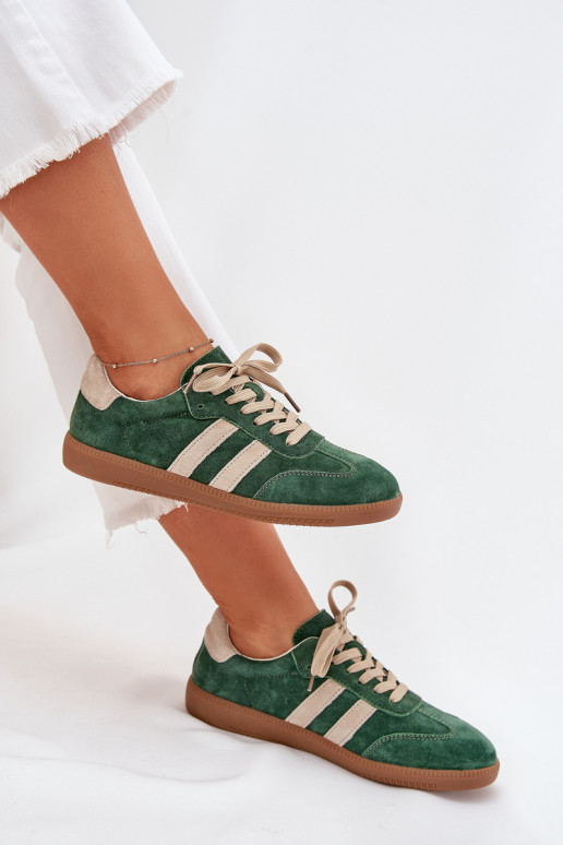 aus INildleder Sneakers Stilvollllschuhe Feminin grüne Farbe Sirella
