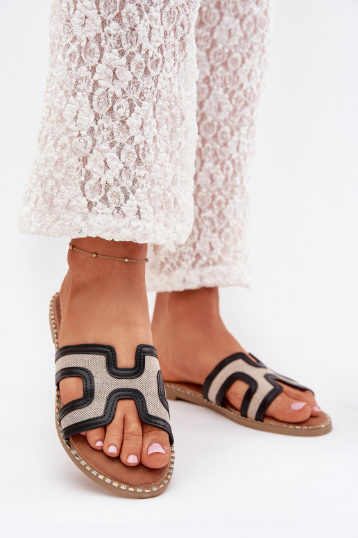 Pantoufles pour femmes avec des talons larges couleur noire Vereya