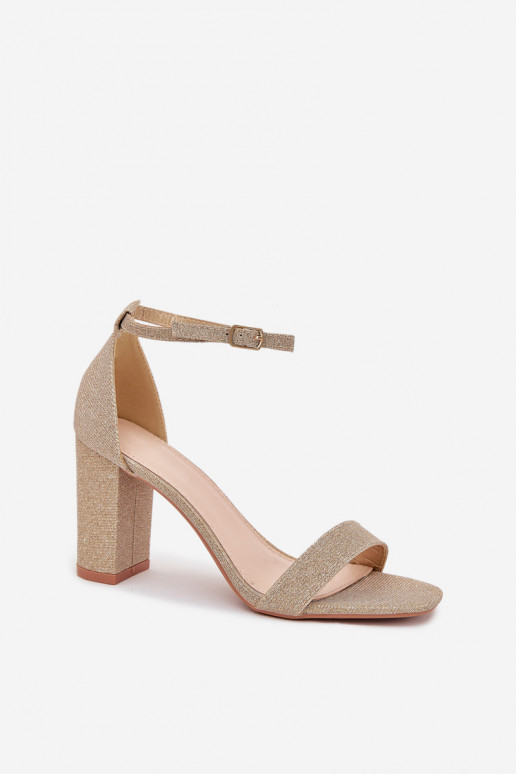 mit Glanz Damen-Sandalen mit hohen Absätzen goldene Farbe Kavina