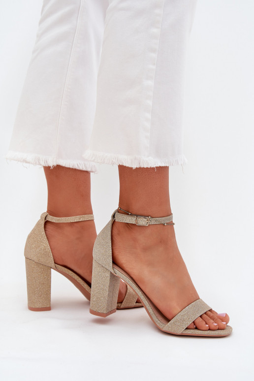 avec éclat Sandales à talons hauts pour femme couleur dorée Kavina