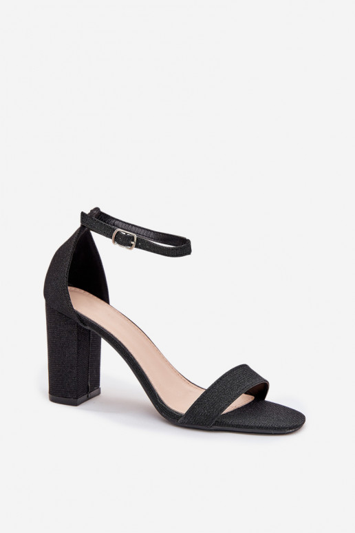 mit Glanz Damen-Sandalen mit hohen Absätzen schZuarze Farbe Kavina