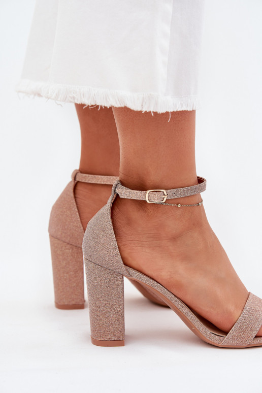 avec éclat Sandales à talons hauts pour femme couleur or rose Kavina