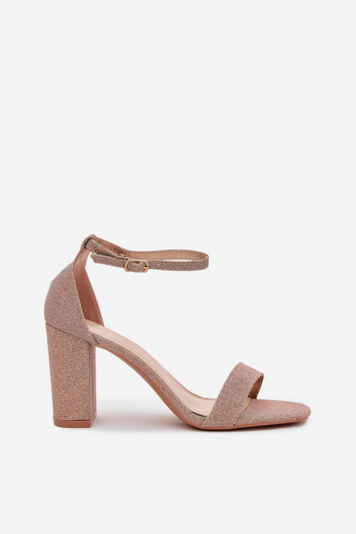 Glitters Damessandalen met hoge hakken rosé gouden kleur Kavina