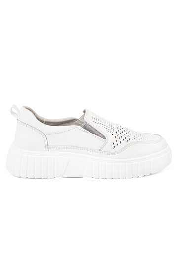 couleur blanche ajouré chaussures de femme avec une plateforme 2