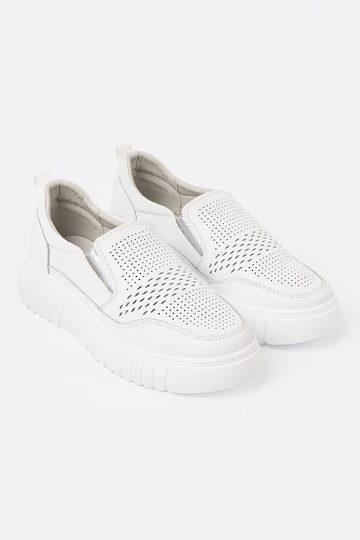couleur blanche ajouré chaussures de femme avec une plateforme