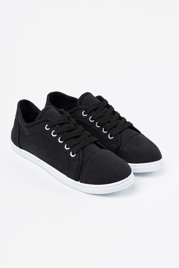 chaussures décontractées couleur noire lacé