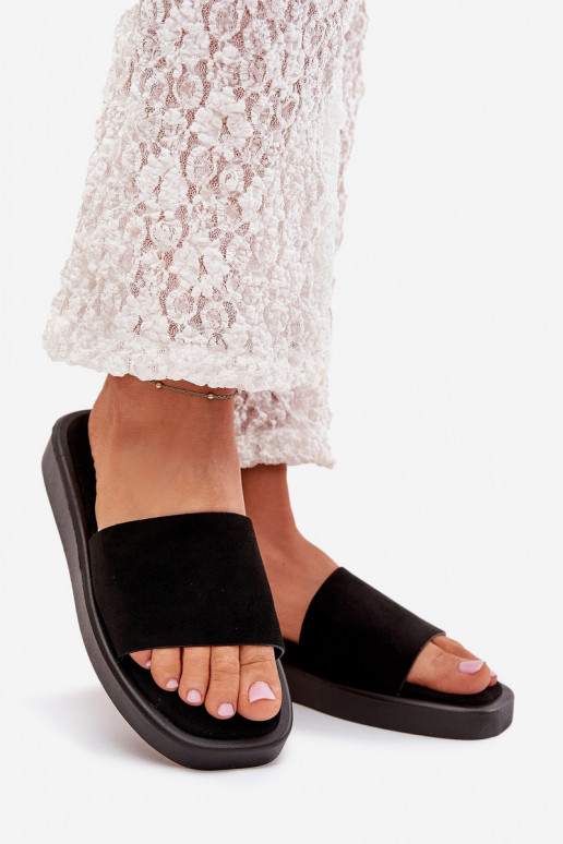 Damespantoffels met platform Z van eco-suèdeu zInart Jorina