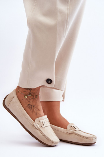 Wildledermokassins beige Rabell 2