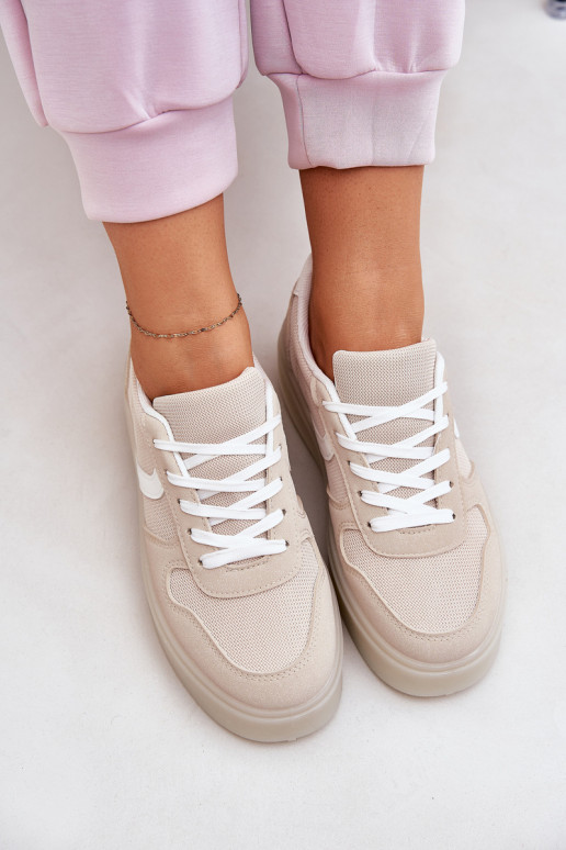 Faible Chaussures modèle baskets Féminin avec une plateforme beige Telmira