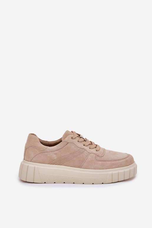 van suède Sneakers model schoenen Dames met platform beige RilInena