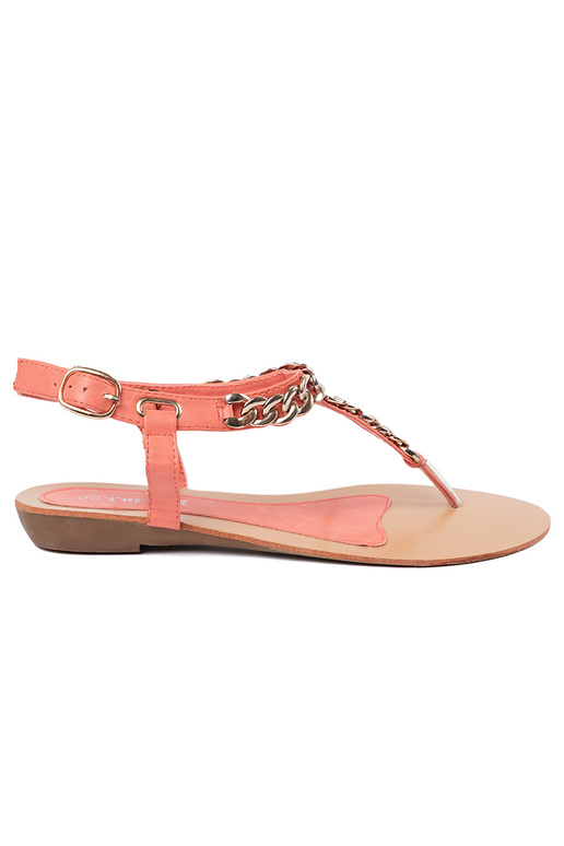 Koraal sandalen slippers met ketting