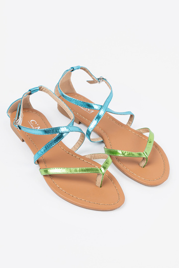 gelijk aan sandalen z zielono blauInmi paseczkami