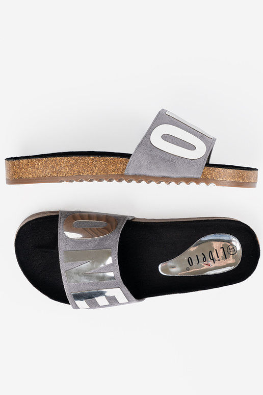 Slippers z metalenm naafdrukkeniem ONE