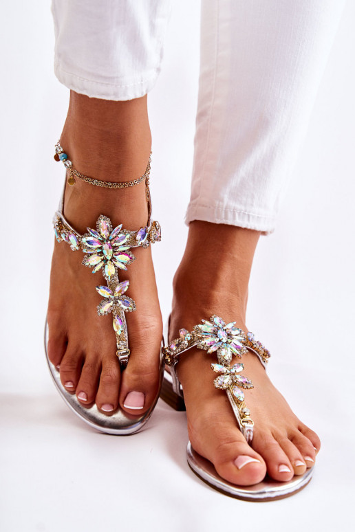 Sandales pour femmes Chaussons avec des yeux qui clignotent couleur argent Solea