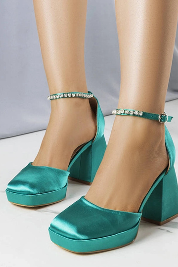 Groene schoenen versierd met zirconia Jodi 2