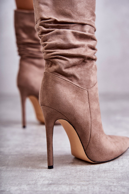 Rüschen für Damen Stiefel Stiefel braune Farbe Laguna