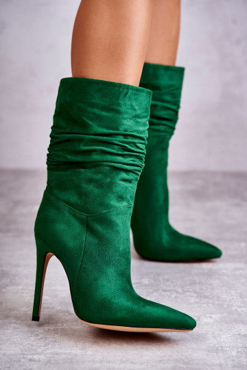 Volants pour femmes Bottes bottes couleur verte Laguna