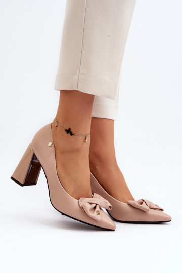 Chaussures avec des talons avec des rubans beige Ariemessa 2