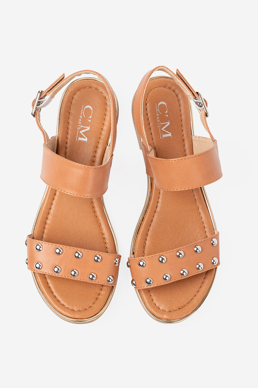 Karamellfarbe Sandalen INohnung ze Silbermi ćZuiekami Karamellfarbe Sandalen INohnung ze Silbermi ćZuiekami