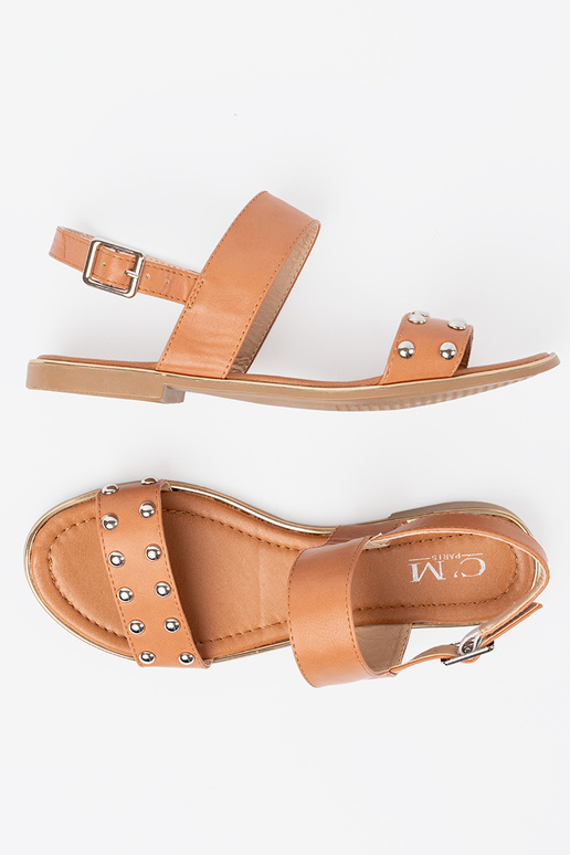 Karamellfarbe Sandalen INohnung ze Silbermi ćZuiekami Karamellfarbe Sandalen INohnung ze Silbermi ćZuiekami