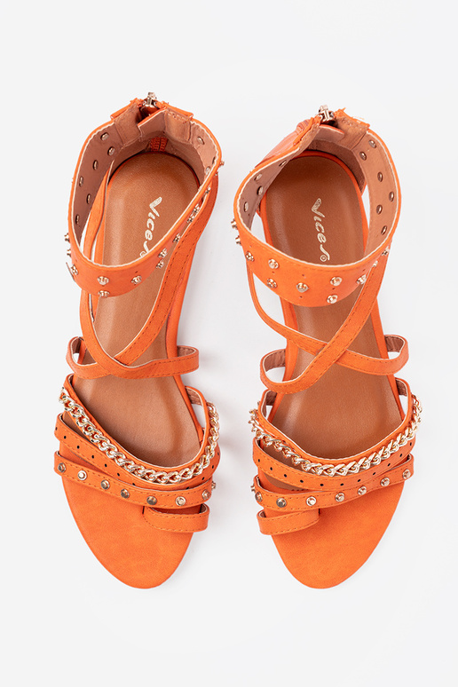 orange Farbe Sandalen boho mit Nieten orange Farbe Sandalen boho mit Nieten