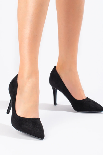 en daim couleur noire talons hauts