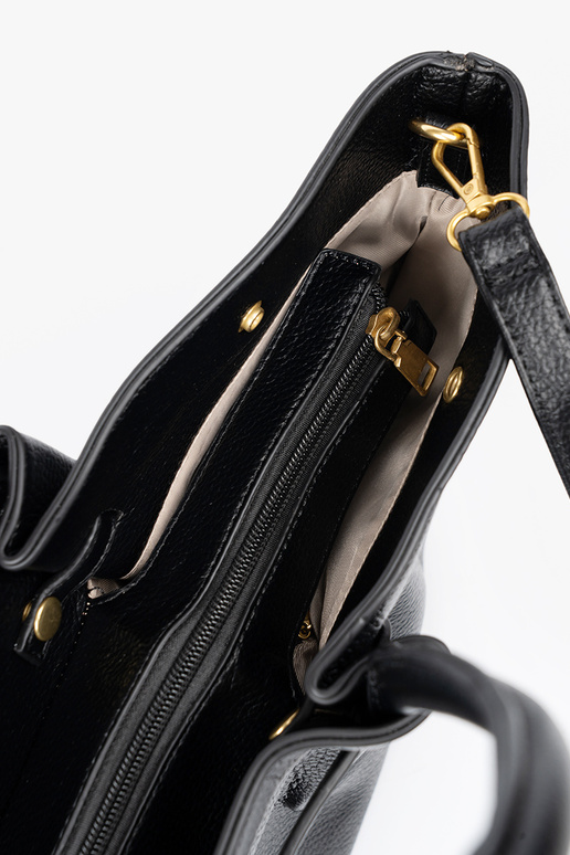 Klassiek shopperka z fakturoInanej skóry ekologicznej