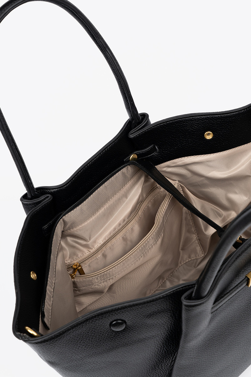 Klassiek shopperka z fakturoInanej skóry ekologicznej