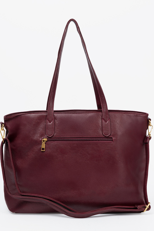 Burgund Handtasche ze goldenmi elementami