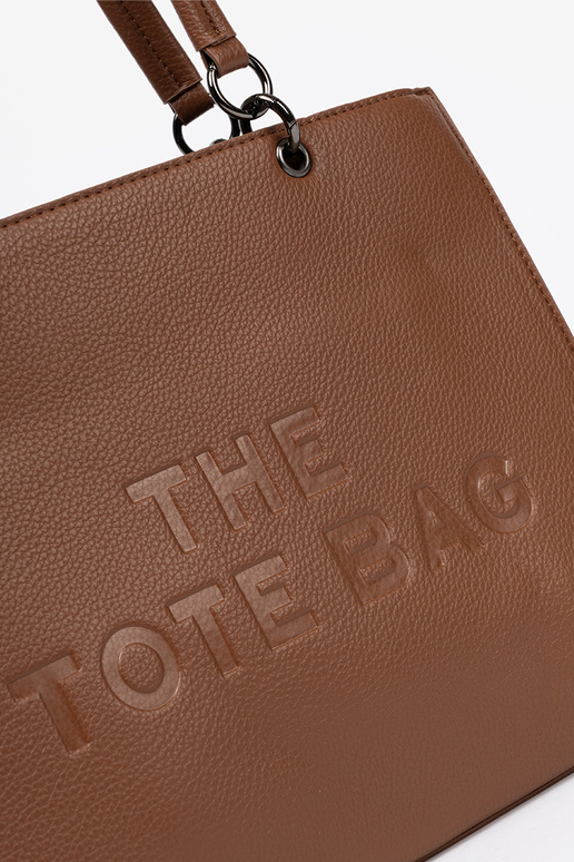 Handtas typu tote In ciepłym brązie