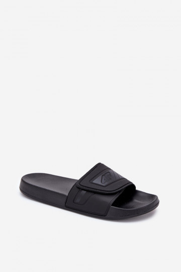 Slippers Heren met zelfklevende sluitingen 4FMM00FFLIM091-20S zwarte kleur
