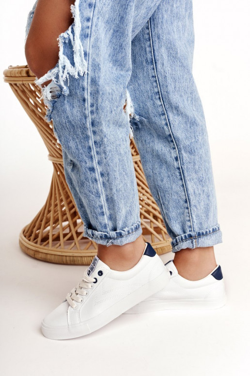 Sneaker aus Ermöglichtturleder BIG STAR BB274211 INeiß und Es mussrineblau