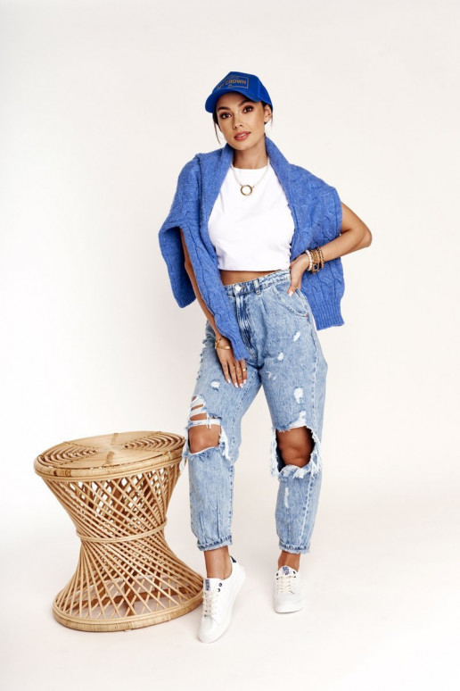 Echt leren sneakers BIG STAR BB274211 Init en donkerblauIn