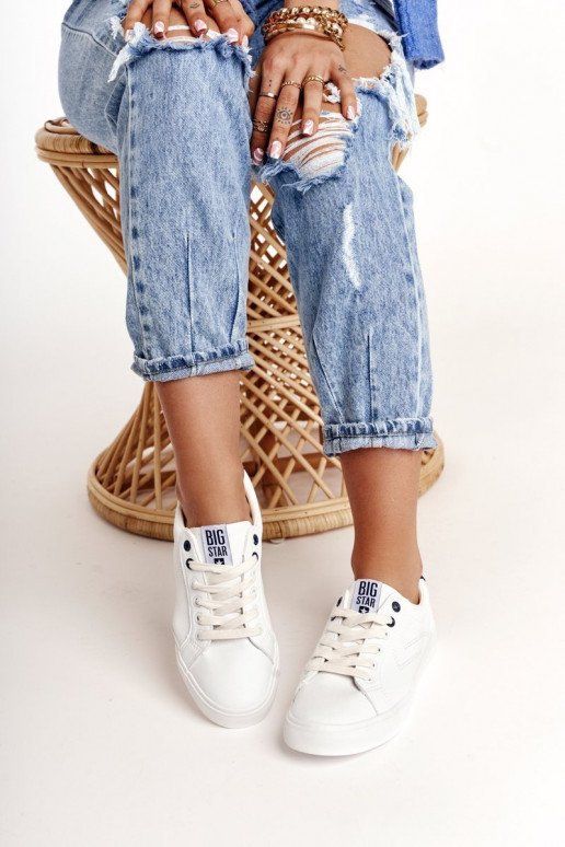 Echt leren sneakers BIG STAR BB274211 Init en donkerblauIn