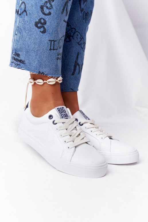 Sneaker aus Ermöglichtturleder BIG STAR BB274211 INeiß und Es mussrineblau