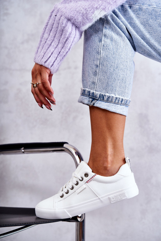 Faible Baskets en cuir pour femme Big Star KK274005 couleur blanche