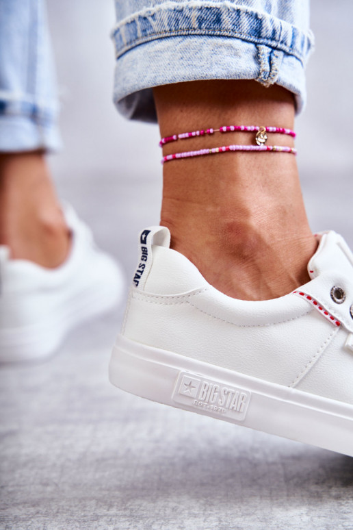 Faible Baskets en cuir pour femme Big Star KK274005 couleur blanche