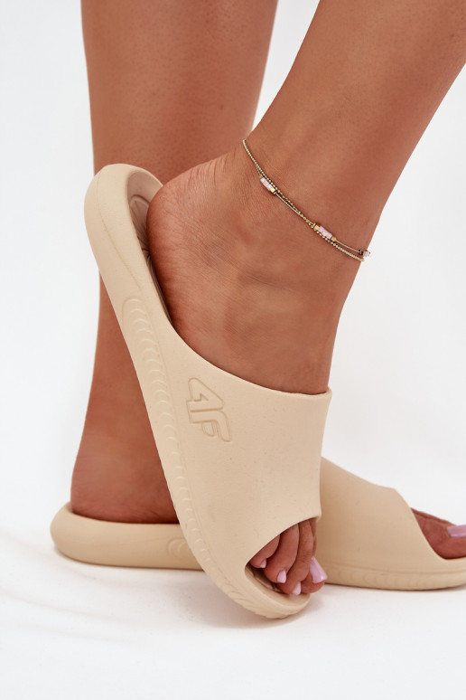 Dames slippers 4F 4FMM00FFLIF093A-83S in zandkleur Dames slippers 4F 4FMM00FFLIF093A-83S in zandkleur