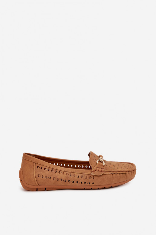 mocassins pour femmes avec des éléments ajourés avec des ornements marron Kaydance mocassins pour femmes avec des éléments ajourés avec des ornements marron Kaydance