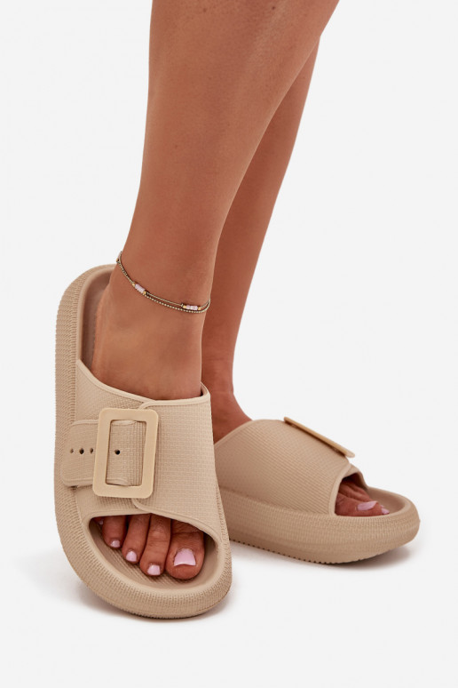 Pantoufles légères Pantoufles pour femmes avec boucles Vinceza 75207 beige Pantoufles légères Pantoufles pour femmes avec boucles Vinceza 75207 beige