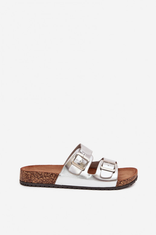 Féminin Chaussons avec une plateforme avec boucles couleur argent Vesina Féminin Chaussons avec une plateforme avec boucles couleur argent Vesina