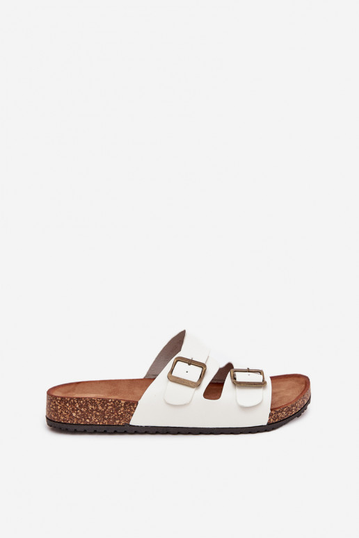 Féminin Chaussons avec une plateforme avec boucles couleur blanche Vesina Féminin Chaussons avec une plateforme avec boucles couleur blanche Vesina