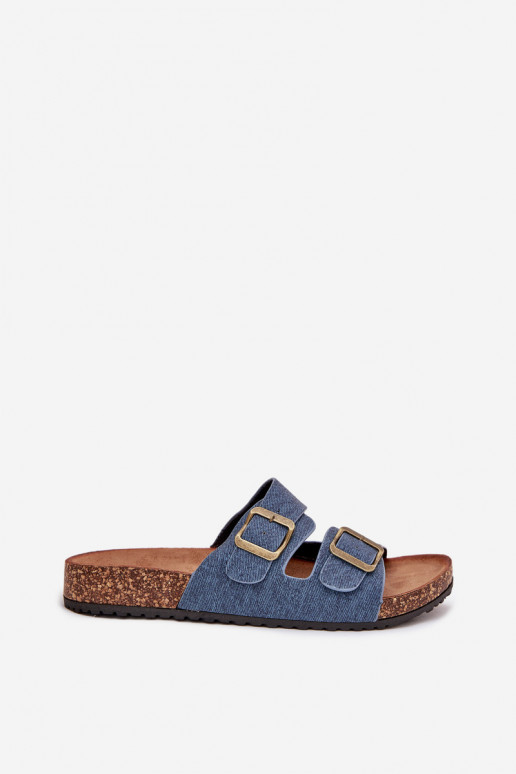 Dames Slippers met platform met gespen Donker Jeans Vesina Dames Slippers met platform met gespen Donker Jeans Vesina