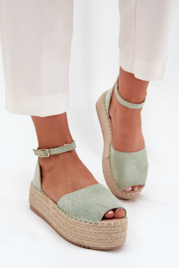 Sandalen Espadrilles mit einer Plattform Mit Zopf Mintfarbe Selise 2